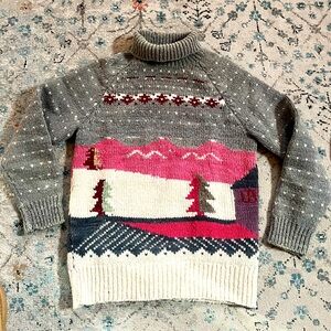 Vintage Wool Knit landscape sweater